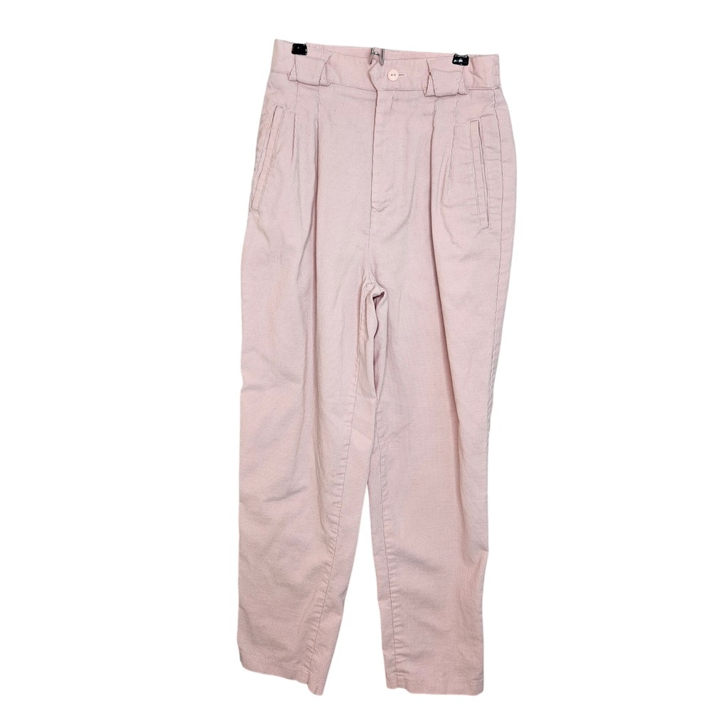 Cabin Creek Womens 4P Pink Corduroy Pants High Rise Pleated Tapered Vtg 764-2085
